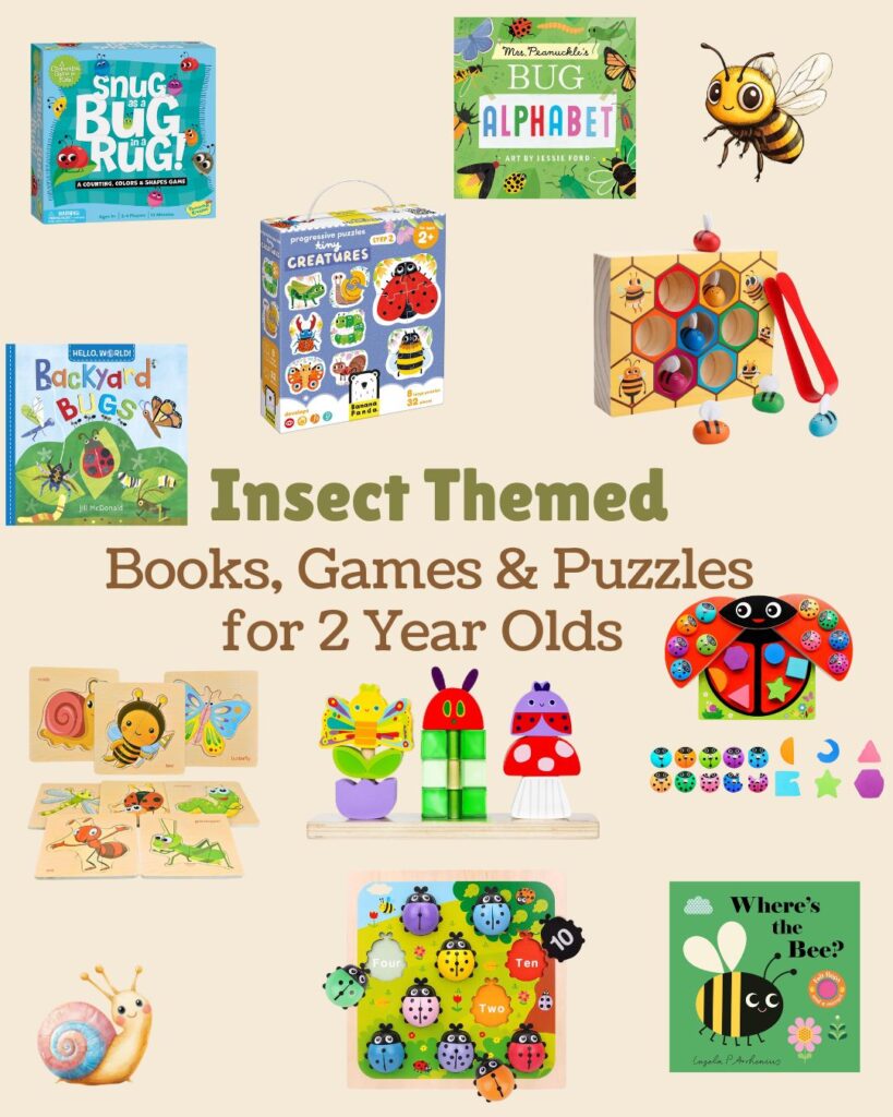 Insect Themed Books, Games and Puzzles for 3 year olds